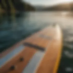 Close-up of a lake surfing board showcasing its unique design elements