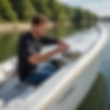 Fiberglass Repair in Watersports Application of fiberglass repair in a boating context