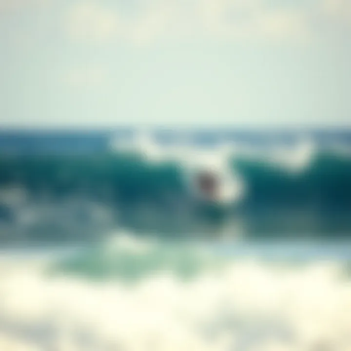 Surfer Catching a Wave in a Surf Pool Surfer catching a wave in a surf pool