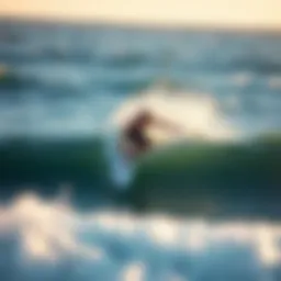 A surfer expertly maneuvering a shortboard during a high-performance turn