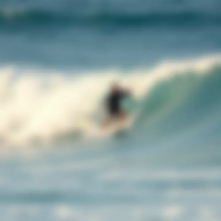 Paddling Out to Catch Waves A surfer paddling out into the ocean, preparing for a wave
