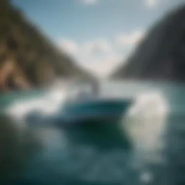 Ideal Water Conditions A serene water scene showcasing ideal conditions for boat surfing