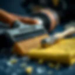 Close-up of wax removal tools for different surfaces