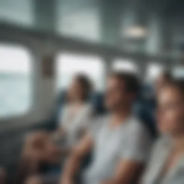Relaxing Atmosphere Onboard the Ferry Passengers enjoying the ferry ride