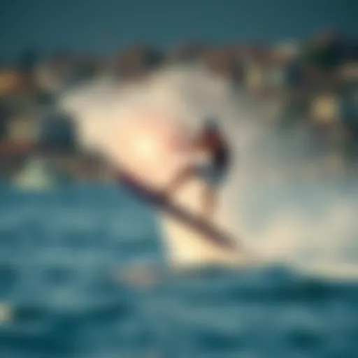 Exciting Motorised Wakeboarding Movement Dynamic view of motorised wakeboarding action on water