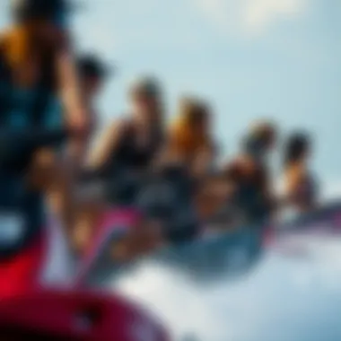 Diverse group of riders showcasing various skills in motorised wakeboarding