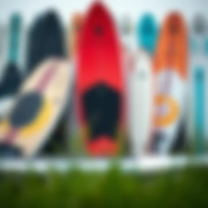 Diverse range of motorized surfboards displayed for selection