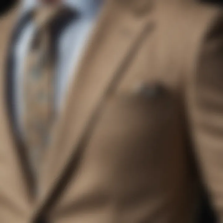 Close-up of sustainable materials used in spring suits