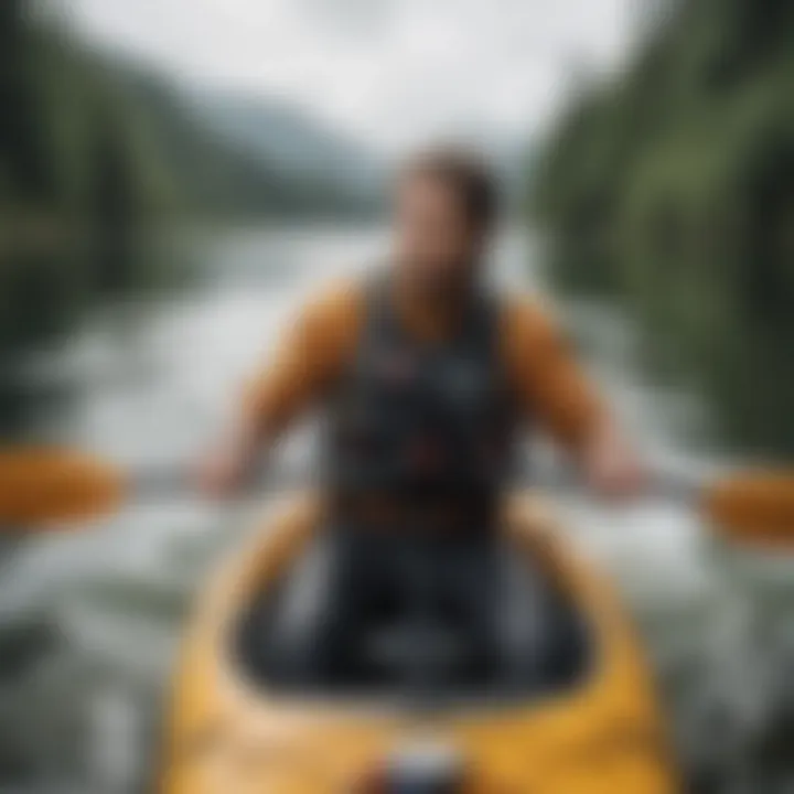 Garmin device mounted on a kayak during testing