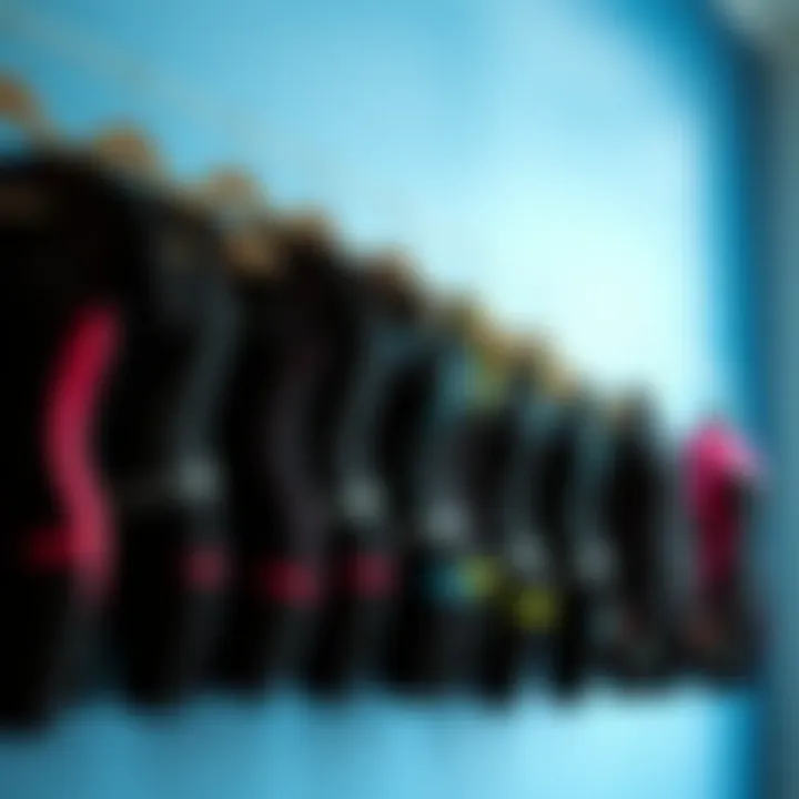 Finding the Perfect Fit for Every Activity Variety of wetsuit tops arranged for sizing comparison