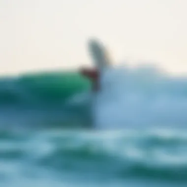 Surfer riding a perfect wave at Newport