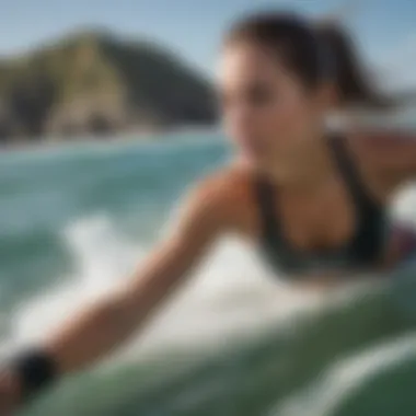 Female athlete engaging in a water sport wearing O'Neill gear