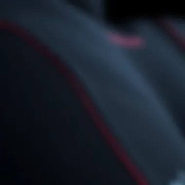 Detailed view of the stitching and seams on the O'Neill Super Freak wetsuit