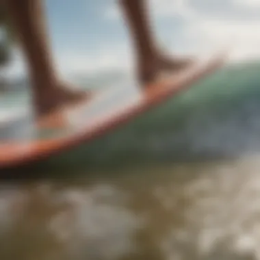 Close-up of a robust skimboard showcasing its materials