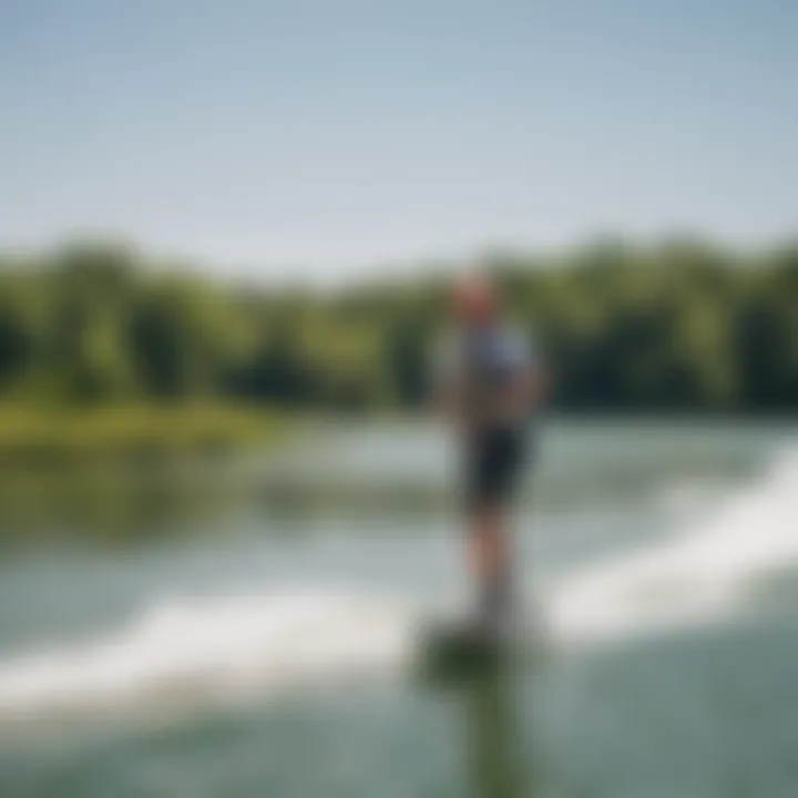 Training session at OWC Wake Park with an instructor guiding a beginner