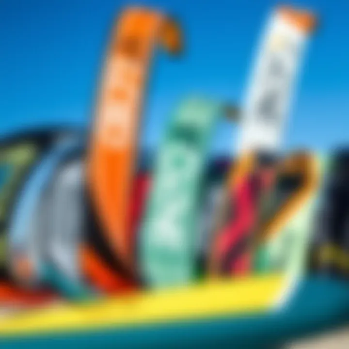 Different types of Ozone kites displayed together