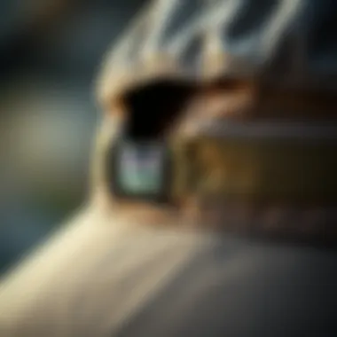 Detailed view of the Patagonia Forge Hat's adjustable strap and ventilation.