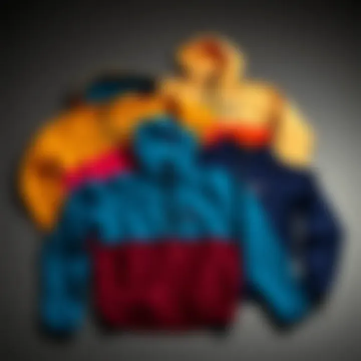 Different color options of the Patagonia Light Hoodie arranged aesthetically on a flat surface