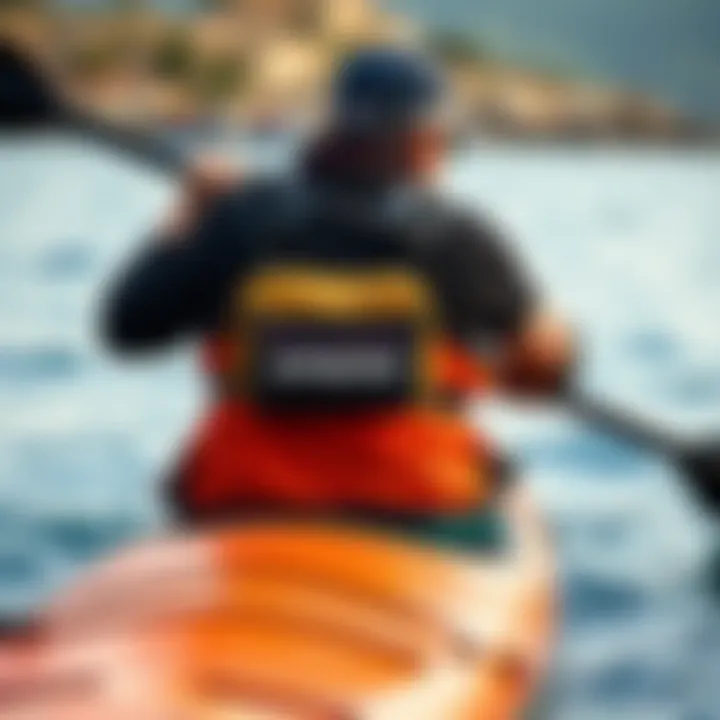 Patagonia One Strap Bag in Paddlesport Action The Patagonia One Strap Bag in use during a paddlesport activity on the water