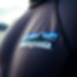 Close-up view of the Patagonia wetsuit top fabric showcasing texture and quality