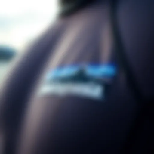 Close-up view of the Patagonia wetsuit top fabric showcasing texture and quality
