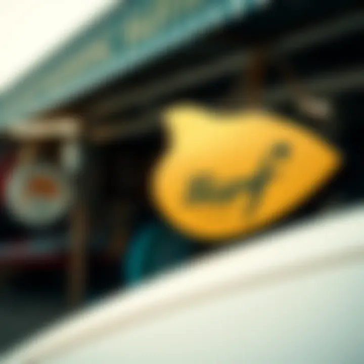 Iconic Surf Brand Logo An iconic surf brand logo displayed at a beach front shop