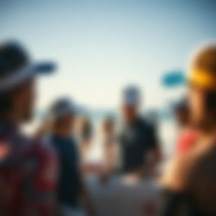 Group of surfers wearing Quiksilver trucker hats at the beach