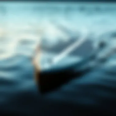 Sleek Racing Paddle Board Sleek racing paddle board gliding through water