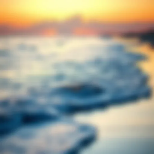 Tranquil beach sunrise with gentle waves