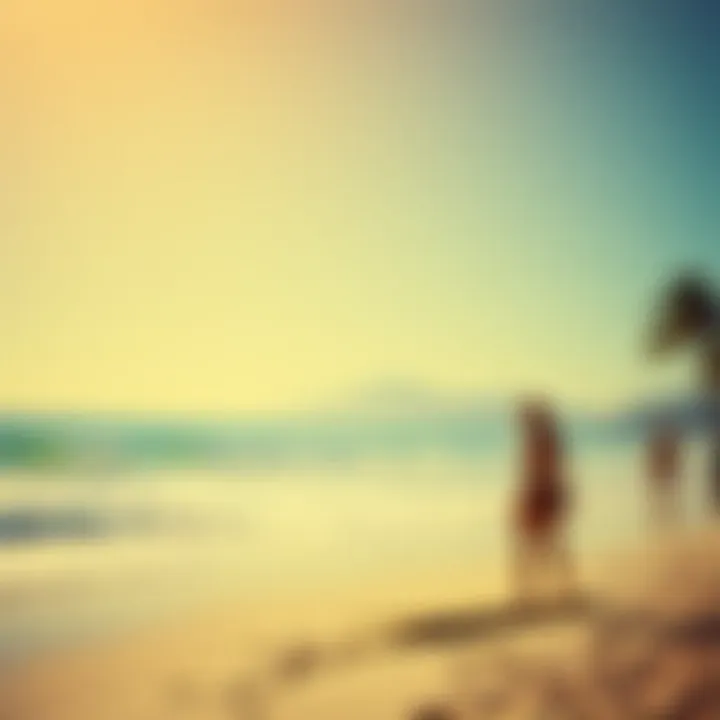 Nostalgic beach scene depicted in vintage surfing artwork