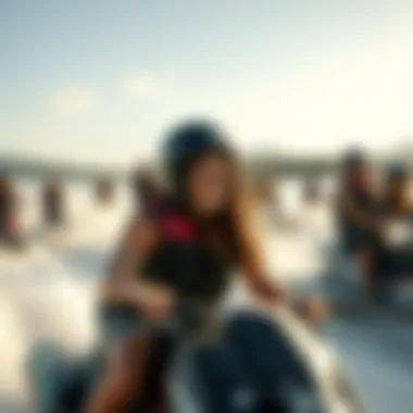 Community Spirit at Revolution Cable Park A group of enthusiastic riders enjoying a day at Revolution Cable Park, illustrating the vibrant community culture