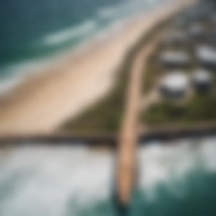 Aerial view of the Rip Curl Boardwalk showcasing its design and surrounding environment