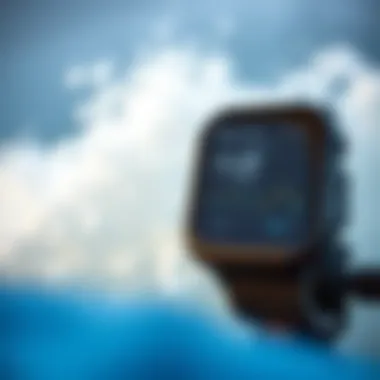 Performance Metrics on Rip Curl GPS A graphical user interface of the Rip Curl GPS application displaying performance metrics