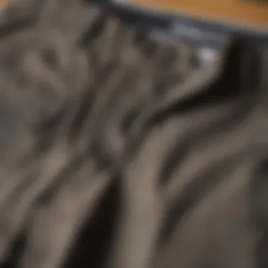 Detail of the shorts' pockets emphasizing functionality and design