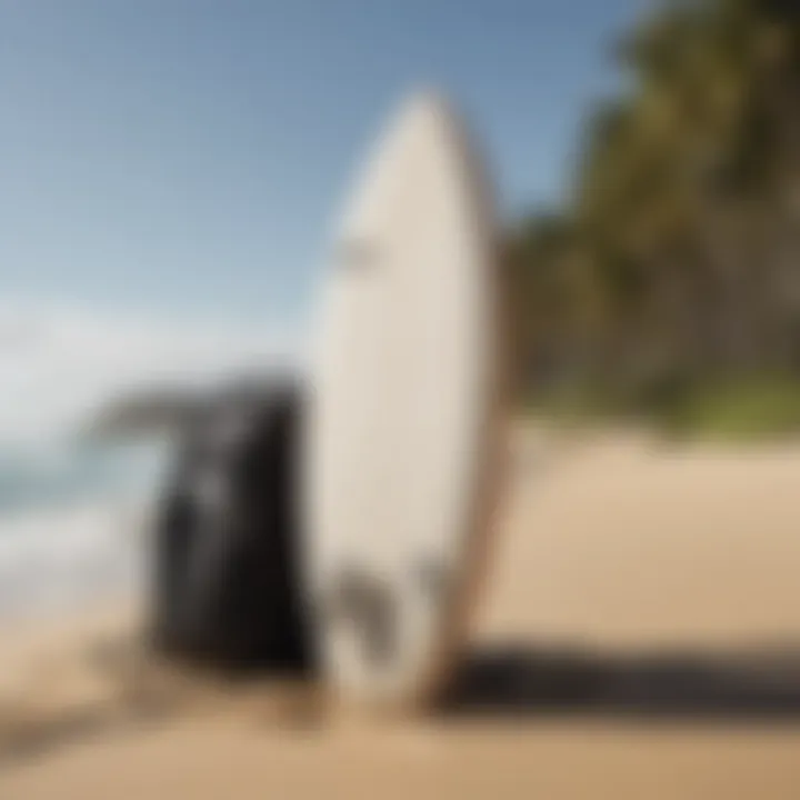 Ripcurl surfboard bag in action at a sandy beach with surfboards inside