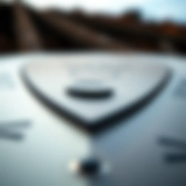 Intricate Design and Texture of a Bodyboard A close-up view of a bodyboard's texture and design