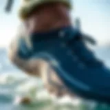 Close-up of Sanuk water shoes showcasing unique design