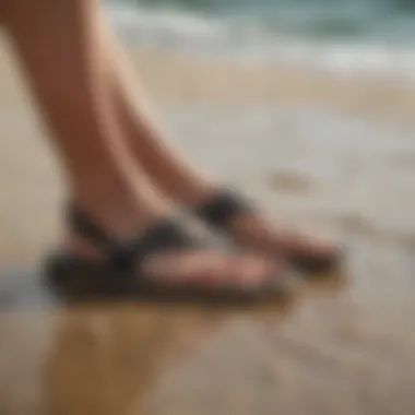 Close-up of Sanuk Yoga Salty Sandals showcasing unique design