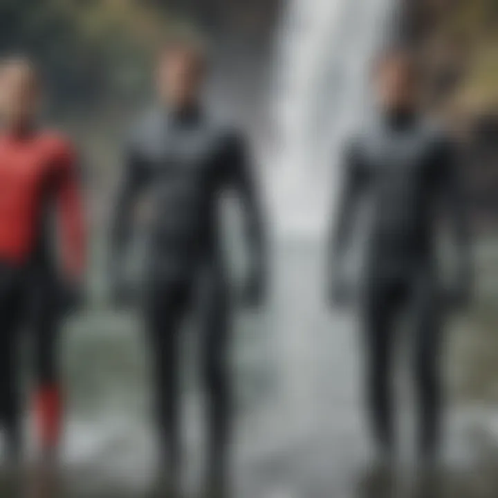 Different wetsuit styles for various water activities