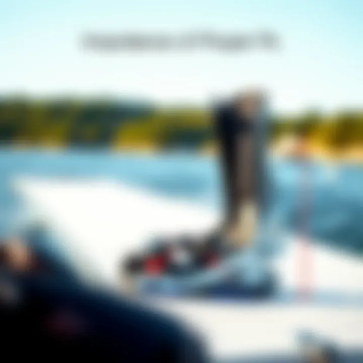 Importance of Proper Fit Illustration demonstrating the importance of proper fit for wakeboard bindings