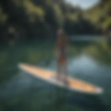 A cutting-edge self propelled stand up paddle board gliding across serene waters