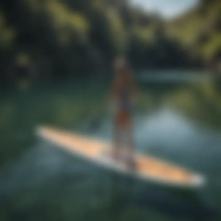 A cutting-edge self propelled stand up paddle board gliding across serene waters