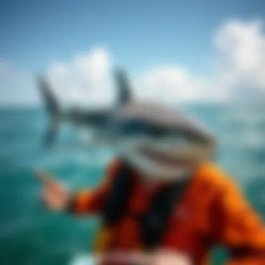 Conservation Efforts for Shark Preservation A conservationist educating the public about shark preservation efforts