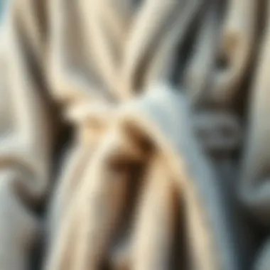Close-up of soft fabric texture of a towelling robe