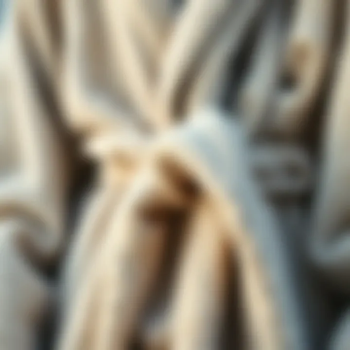 Close-up of soft fabric texture of a towelling robe