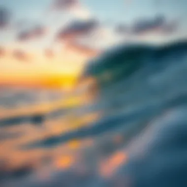 Tranquil ocean waves at sunset