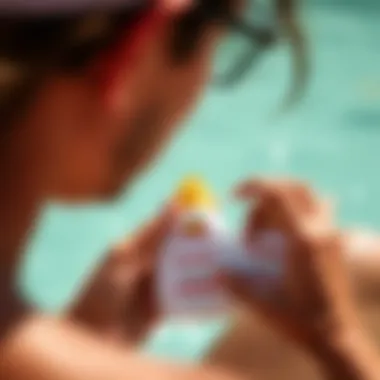 Applying Sun Bum Original Sunscreen Lotion Application of sunscreen on skin