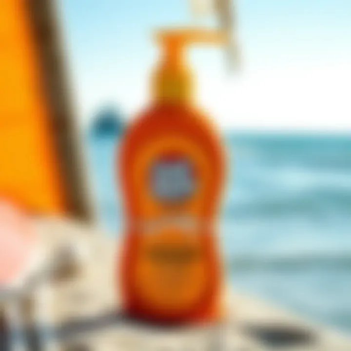 Sun Bum Original Sunscreen Lotion at the Beach Bottle of Sun Bum Original Sunscreen Lotion on a beach