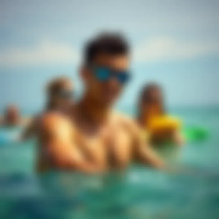 Engaging in Water Sports with Sun Bum Water activities with friends while using sunscreen