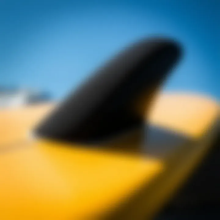 Grip Techniques for Optimal Performance Close-up of a surfboard's grip for stability